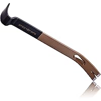Spec Ops Tools 15" Flat Pry Bar Crowbar, Curved Rocker Head, Teardrop Nail Puller, High-Carbon Steel