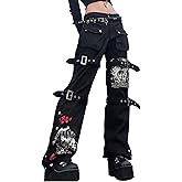 Women Y2k Jeans Grunge Gothic Tripp Pants Punk Goth Pants Vintage Baggy Denim Jeans Trousers Streetwear