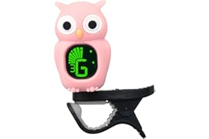 Tuner Clip On Cute Owl Tuner with Ukulele, Guitar, Bass, Violin, Chromatic Tuning Modes (Pink)