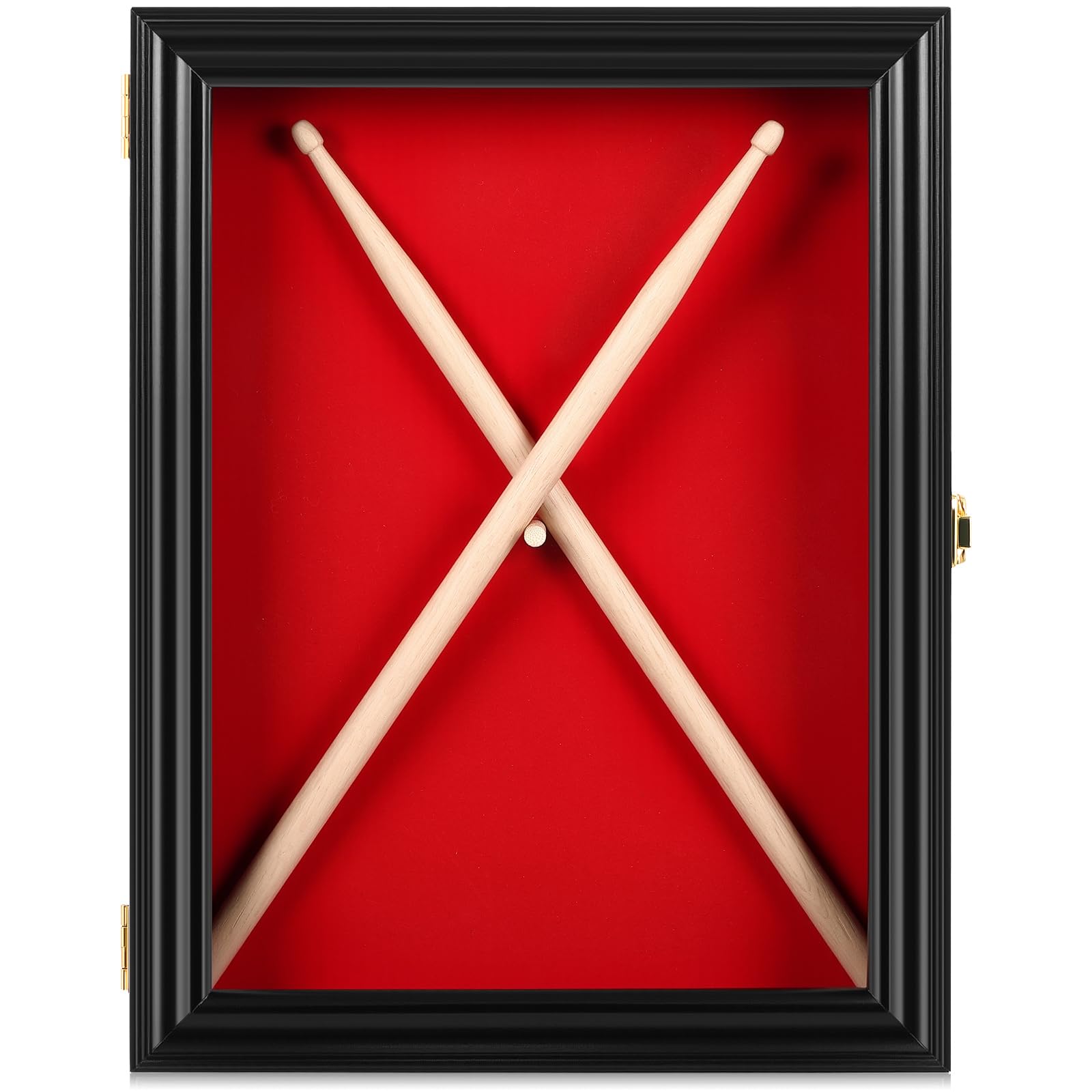Photo 1 of Silipull Drum Stick Display Case 15.35 x 11.81 x 2.28 Drum Stick Frame Wall Mount Wooden Cabinet W/98% UV Acrylic Door Lockable Rack Storage Shadow Box for Collection Musician Collector Memorabilia