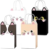 24 Pc Cat Party Favor Bags - Reusable Non-Woven Tote Bags For Pet Birthday, Goodie Bags