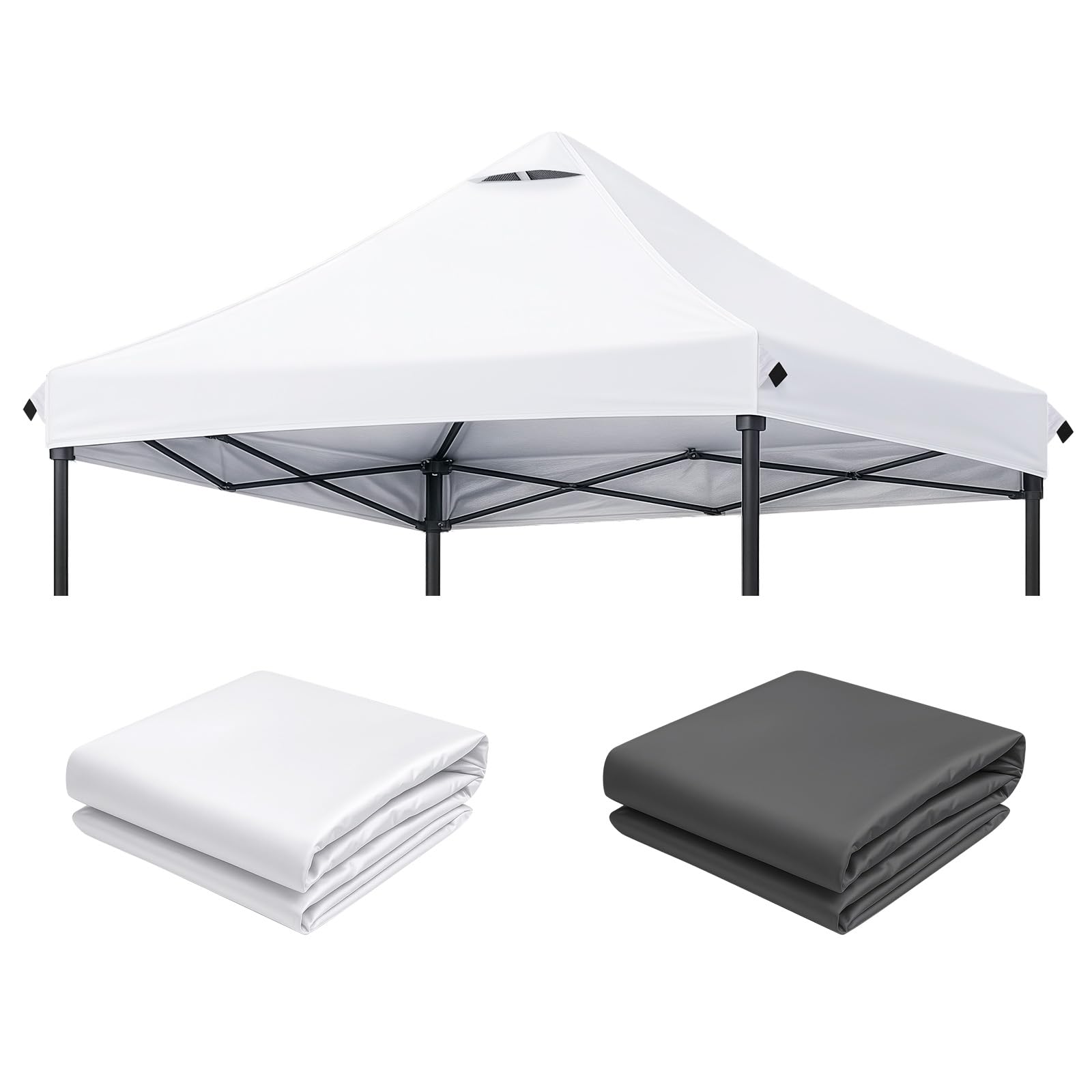 Photo 1 of 8X8 Canopy Replacement Top Only, Waterproof Pop Up Canopy Tent Top with Windproof Ropes, 420D Sliver Coated Polyester for Outdoor Garden Pavilion Sun Shade (White)