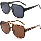SOPHILY 2 Pack Full Aviator Reader Sunglasses for Men Women Chic Oversize Womens Mens Sun Reading Glasses Outdoor NON BIFOCAL