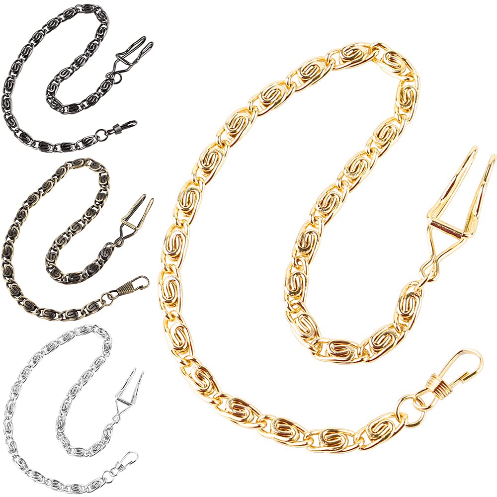 Tiong Vintage Metal Albert Vest Chain with Lobster Claw Clasp Design Pocket Watch Stand Single Buckle Link Vest Chain Accessory