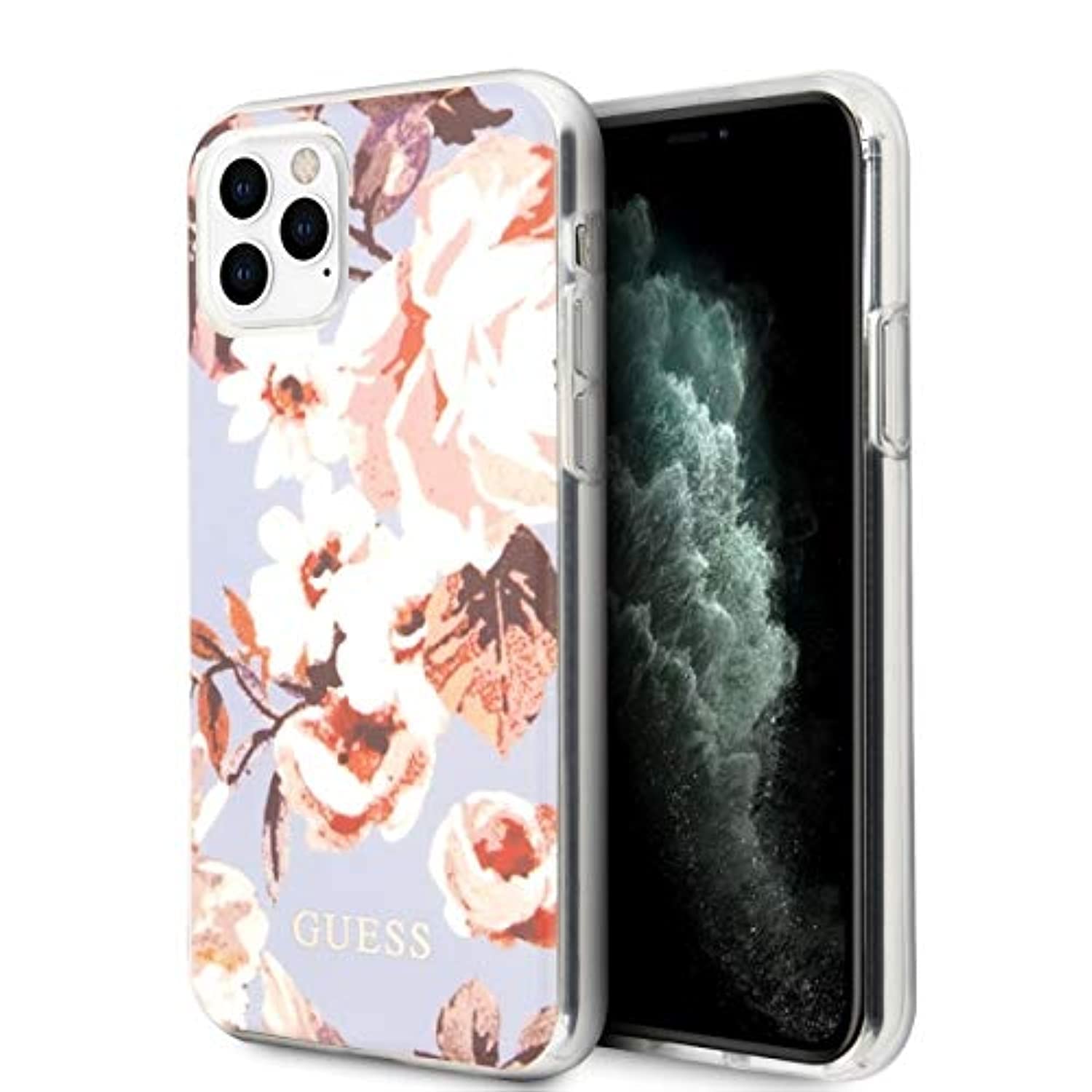 CG MOBILE Guess- Protective Case Flower Collection Compatible with iPhone 11 Pro Max Purple