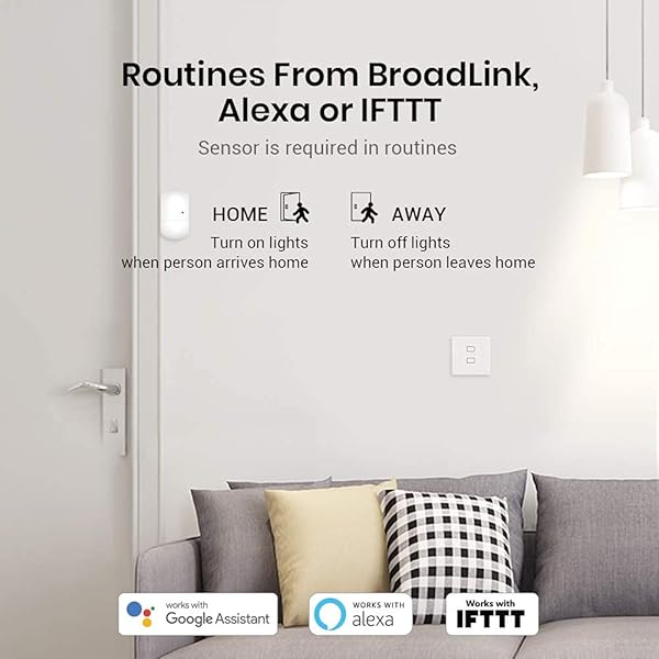 Interruptor de luz de pared BroadLink Smart Touch interruptor de cable en vivo nico de 2 unidades funciona con Alexa Google Home e IFTTT se requiere un concentrador con concentrador