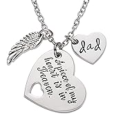 Memorial Necklace A Piece of My Heart is in Heaven Memorial Dad Mom Necklace Loss of Father Gift