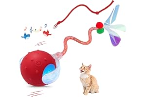 Interactive Cat Toys for Indoor Cats,3 Working Modes Cat Interactive Toys with Elastic Mesh Tail,Automatic Cat Toy for Bored 