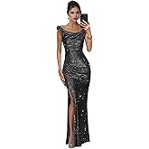 Kaisenryte Women Off The Shoulder Sequin Prom Dresses 2026 Sparkly Ruched Long Formal Evening Ball Gown P26