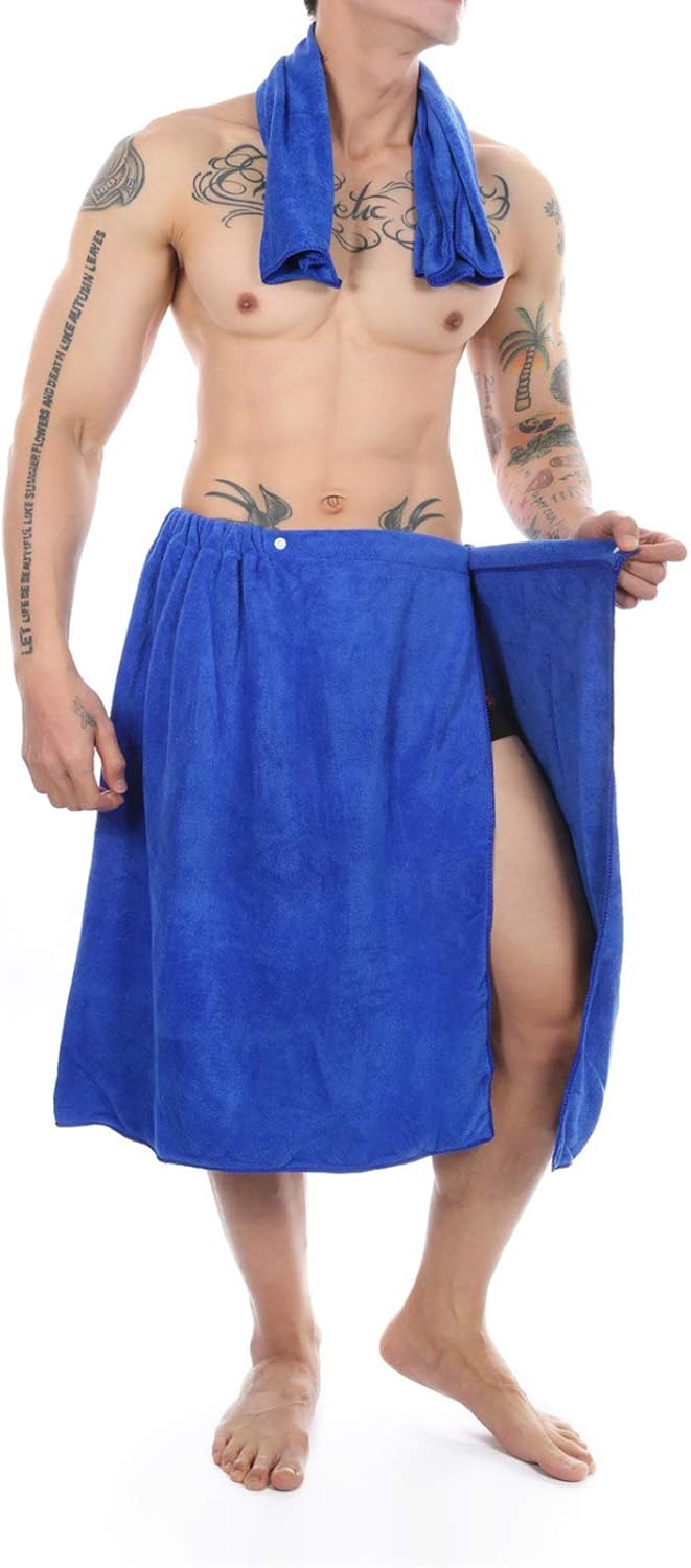 Lejafay Menâ€s Adjustable Wrap Around Waist Towel Gym