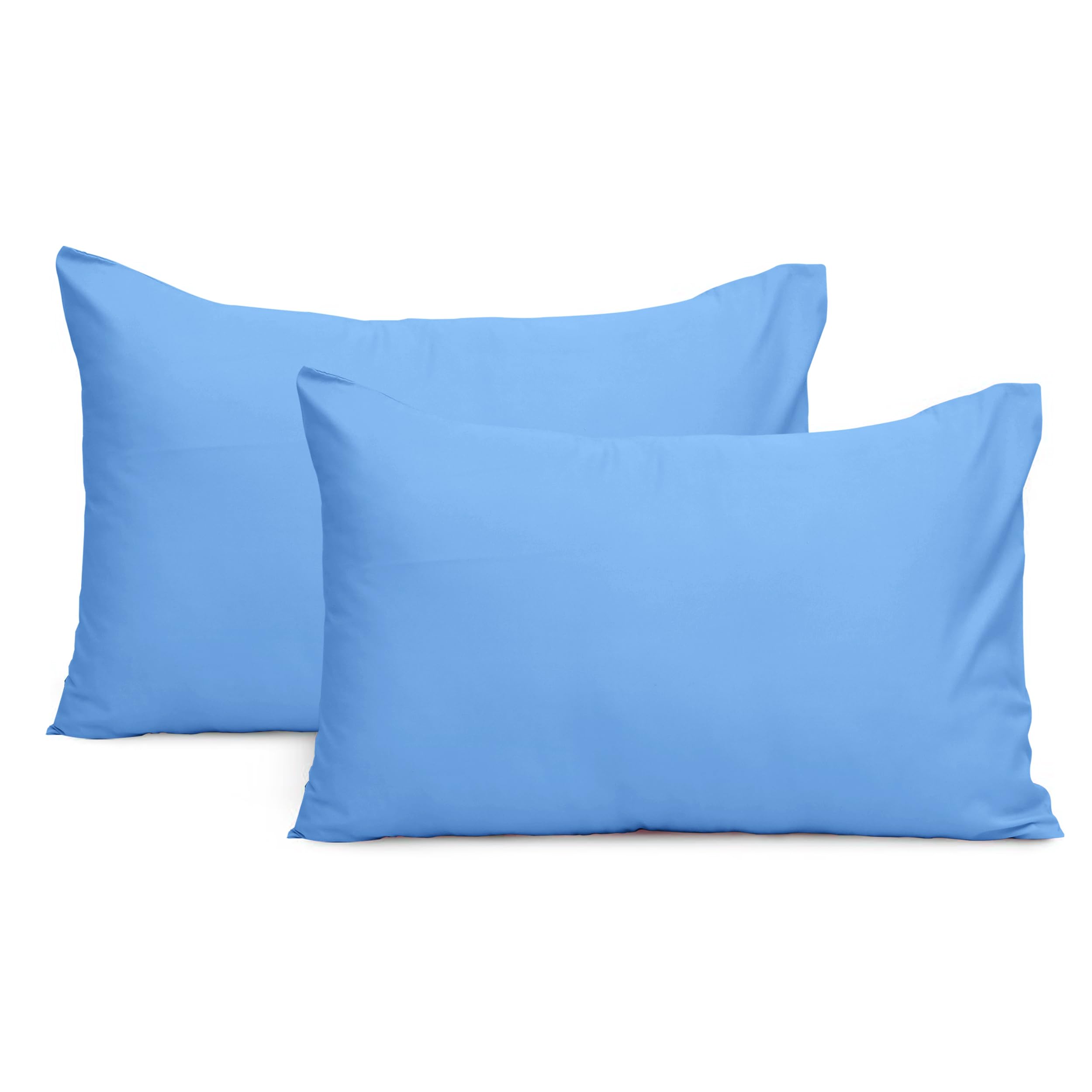 Imperial Rooms Pillow Cases 2 Pack Brushed Microfibre Pillow Covers (Sky Blue, Pillow Cases 2 Pack)