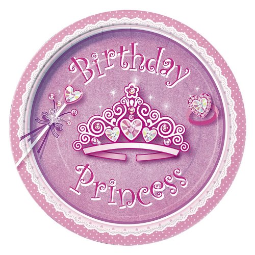 {D} Birthday Princess 9" Plates [8]