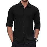 VOZZBY Men's Long Sleeve Wrinkle Free Shirts Casual Button Down Untucked Stretch Dress Shirt
