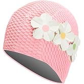 Sporti Unisex-Adult Bubble Swim Cap, Late/Rubber Bathing Cap Protects Hair | Textured Exterior, Heavy-duty Rubber, 3-Panel Shape, Anti-Slip Interior Grip, Keep Head Warm, Hair Coverage, Water Aerobics