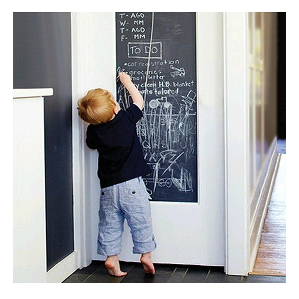 Blackboard Chalk Board Wall Sticker Wrapping Paper 43cm x 200cm for Home School & Office(Black)