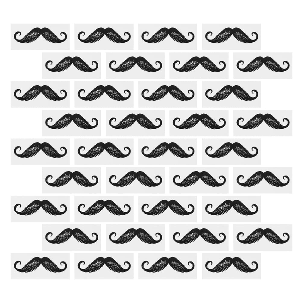 Cabilock 50pcs Beard Mustache Stickers Nose Wax Sticker Hair Removal Waxing Decals Fake Mustaches Eyebrow Facial Hair Remover Tool for Mustache Beard Nose Hair