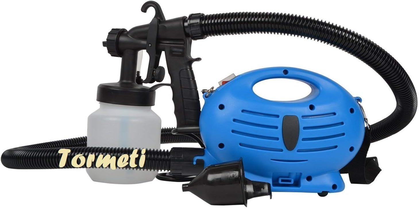 Hoftiz Paint Zoom Plastic Electric Portable Spray Painting Machine Set (Blue and Black, 7-Pieces)