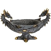 Pacific Giftware Double Dragon Resin Figurine Ceremonial Altar Bowl
