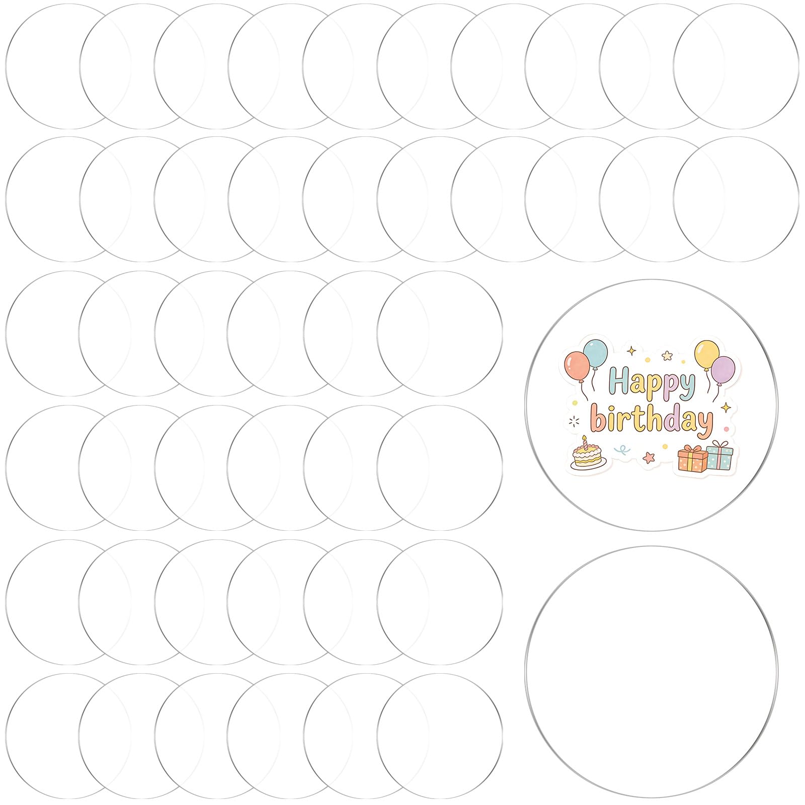 Photo 1 of  Acrylic Circle Blanks 3 inch, Clear Acrylic Round Disc Blanks Transparent Coasters for DIY Keychains and Christmas Ornaments Decor, Plastic Circles for Crafts, Engraving, Painting
