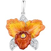 Santuzza 925 Sterling Silver Handmade Enamel Flower Pendant for Women