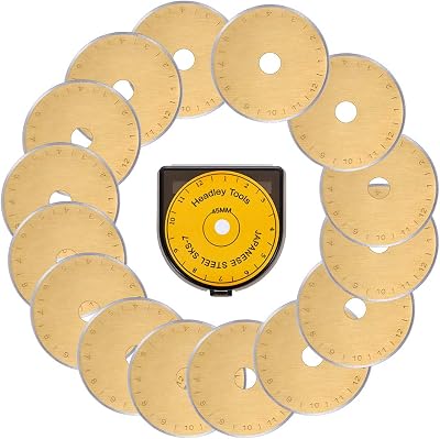 Headley Tools 45mm Rotary Cutter Blade Titanium Coated Pack of 15