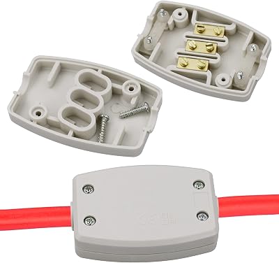 SZCXDKJ 2x 3 Terminal Junction Box Grey 250V 13A Cable Connector for Outdoor