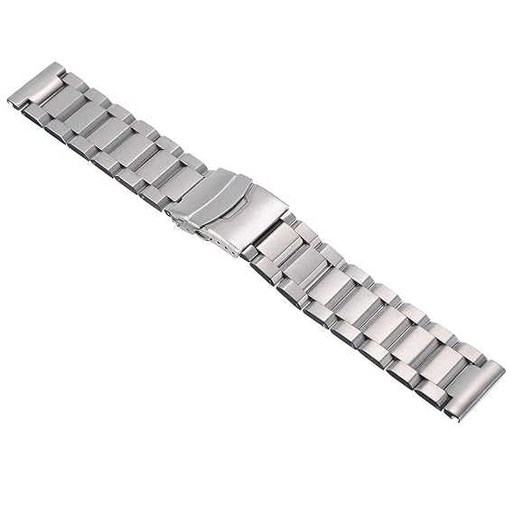 20mm Unisex Edelstahl Uhrenarmband Uhrband Uhrenarmbaender Watch Strap Watch Band Stahlfarbe