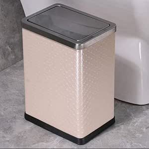 LAGITON Oficina Tapa Abatible Cubo De Basura, Acero Inoxidable Estrecho