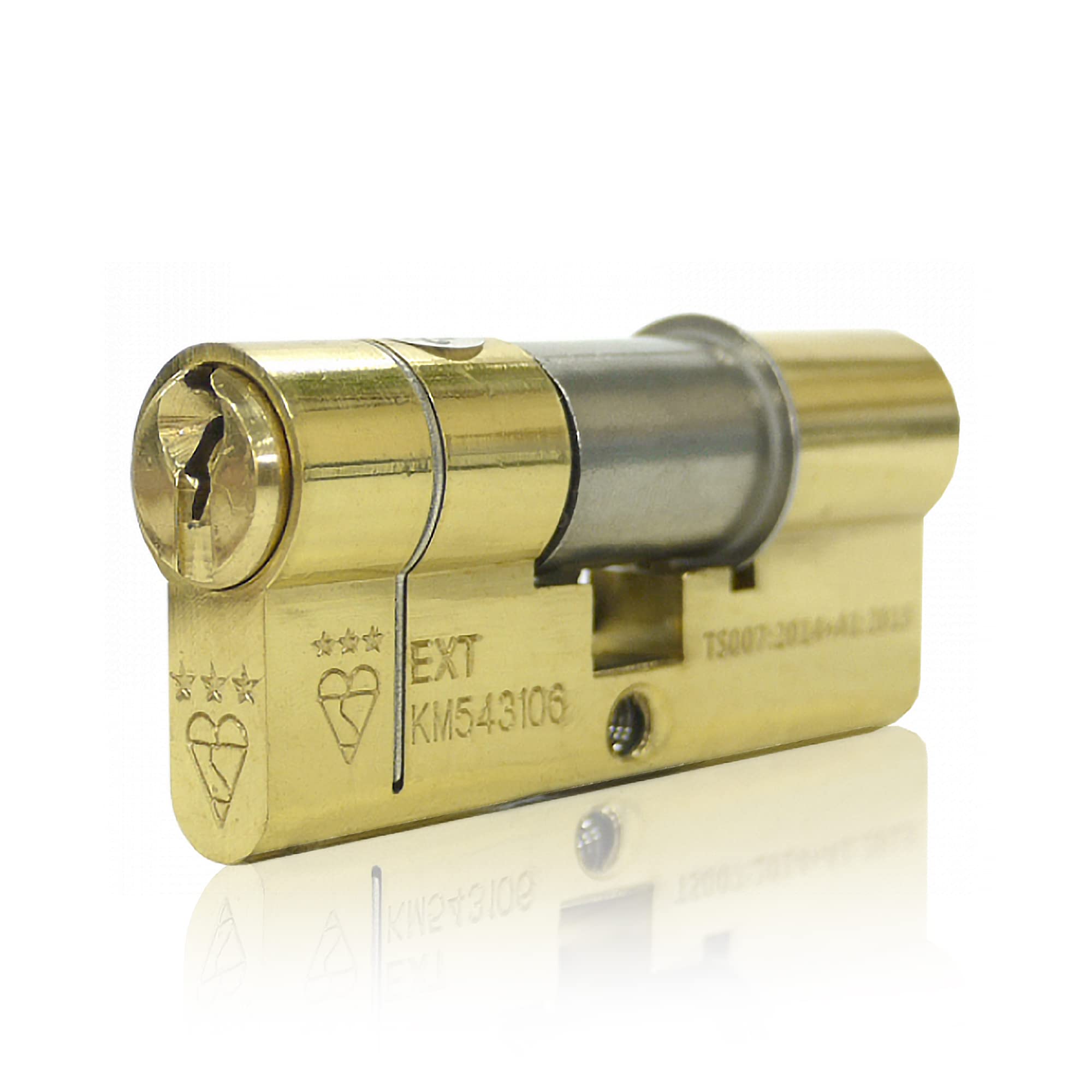 UAP Kinetica 3-Star Kitemarked Euro Cylinder Door Lock with Anti-Snap & 5 Keys - Security Barrel with Anti-Bump & Drill Features - Advanced Lock System Home & Office (100mm 50/50) (Brass)