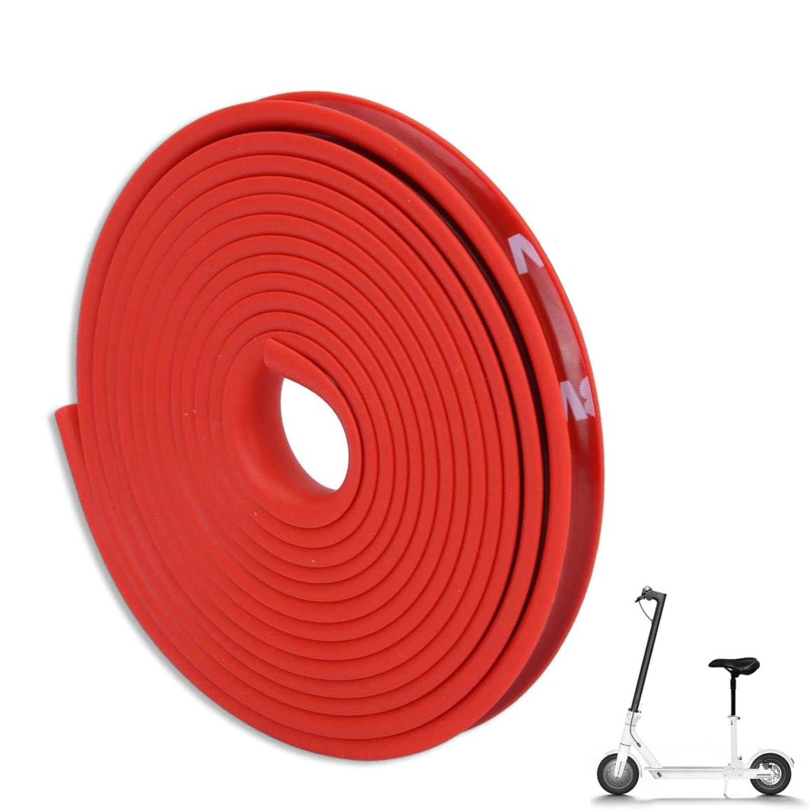 Agatige 8.5x8.5cm/3.35x3.35inch Scooter Anti Collision Strip Decorative Strip, Rubber Anti Collision Strip for Scooter, Scratch Resistent Protective Bumper Cover Strip for Electric Scooter (Red)