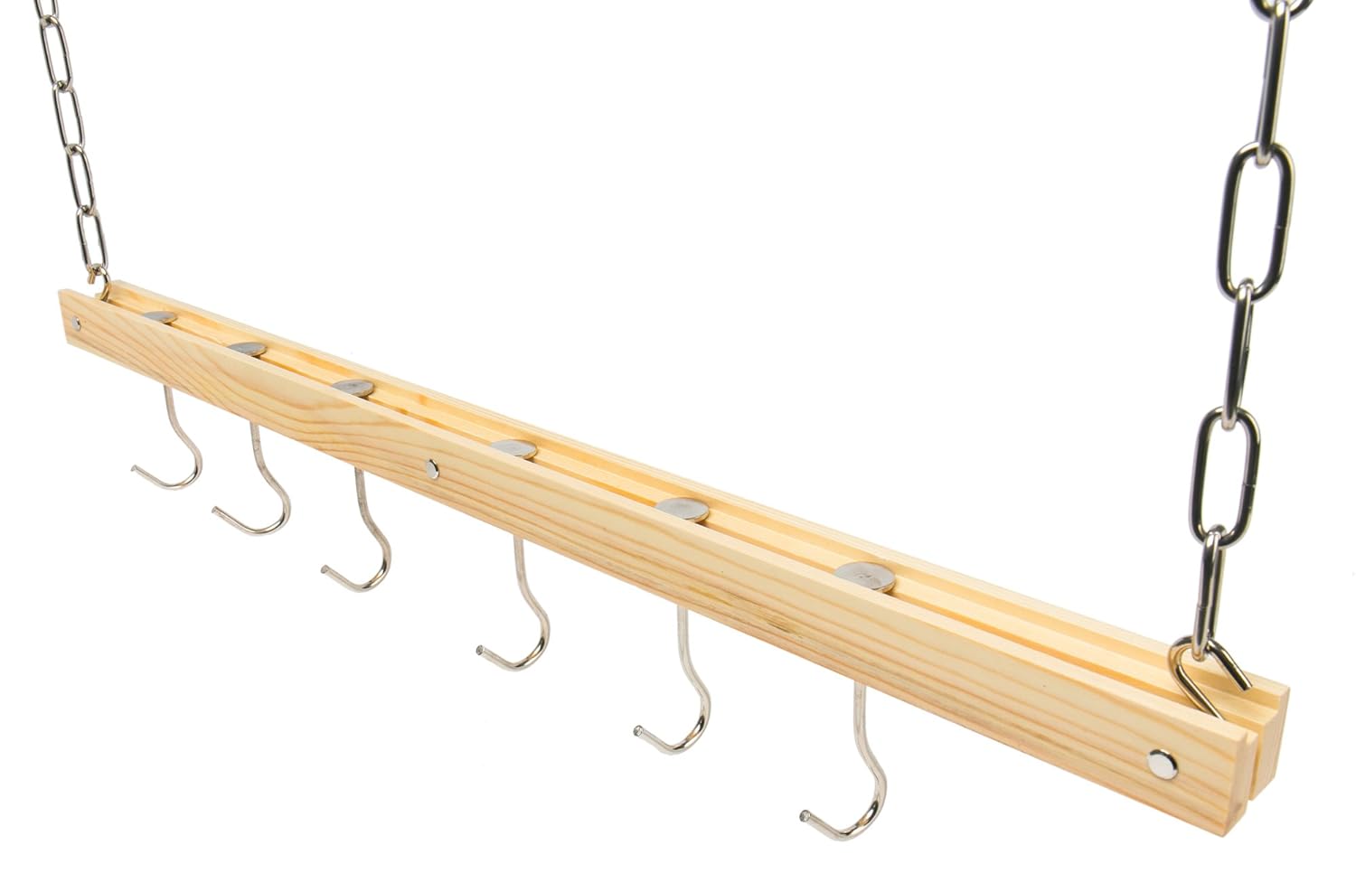 Single Bar Housewares Wood Hanging Pot Rack Jackcubedesign Cooks