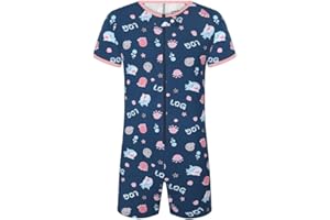 Landofgenie Mens Short Sleeve Onesie Snap Crotch Print Bodysuit One Piece Pajamas for Men