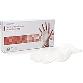 McKesson Confiderm Vinyl Exam Gloves - Powder-Free, Latex-Free, Ambidextrous, Smooth, Non-Sterile - Clear, Size Medium, 50 Count, 1 Box
