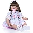 Pinky Reborn Baby Dolls 24 Inch Real Life Realistic Newborn Toddler Doll Big Girl Cloth Body for Patient Toy Birthday for Age 3+