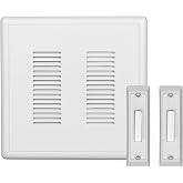 PrimeChime Plus 2 Electric Doorbell Kit - Doorbells for Home - Includes Selectable Ring Chimes - Basic Button, White - NICOR Lighting