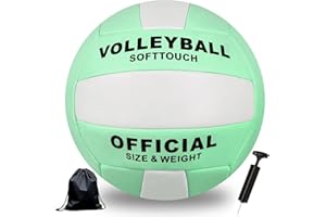 HolyElks Volleyball, Beach Volleyball, Soft Touch Training for Indoor and Outdoor Matches, Official Size 5, with Backpack and Pump Net Bag
