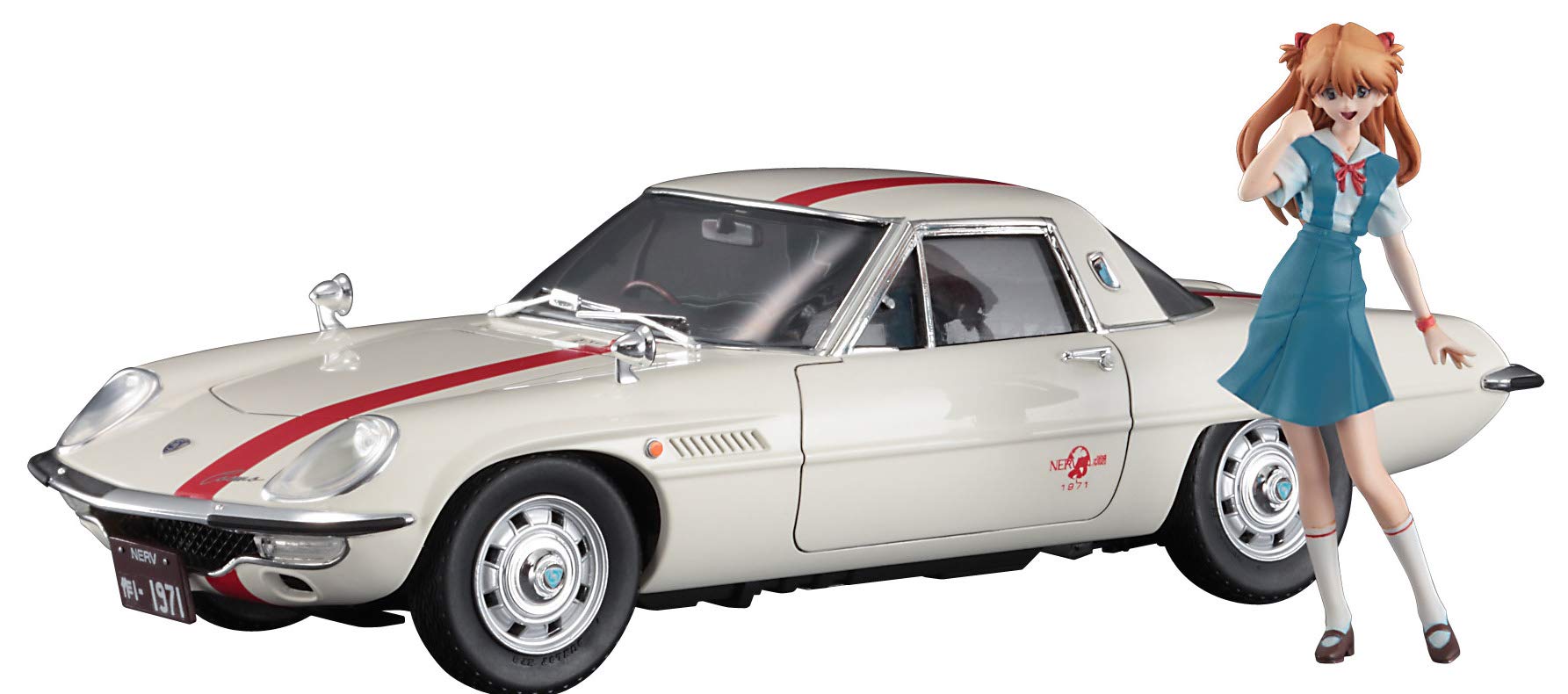 Hasegawa SP459 1/24 Evangelion Nerv Coupe with Figure Shikinami A. Langley Plastic Model Kit