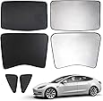 Mixsuper Newly Update Model 3 Sun Shades,Car Sunroof UV Rays Protection Window Shade for Tesla Model 3,Half Covered Rear Sunshade Type with Free UV and Heat Insulation Film