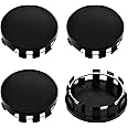 Bestmoy Car Wheel Center Caps, 54mm Outer Diameter, 50mm Inner Diameter, Snap-in Universal Plastic Hub Covers, Universal Rim Hub Caps Accessories (4PCS Gloss Black)