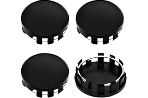 Bestmoy Car Wheel Center Caps, 54mm Outer Diameter, 50mm Inner Diameter, Snap-in Universal Plastic Hub Covers, Universal Rim Hub Caps Accessories (4PCS Gloss Black)