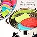 Amazing Soft Silicone Bath Shower Body Sponges for Women Men Kids Babies & Pets. 5 Pack. Heat Resistant, Antibacterial, Mildew Free, Multi-functional Sponges for Bath, Kitchen & Vegetable.