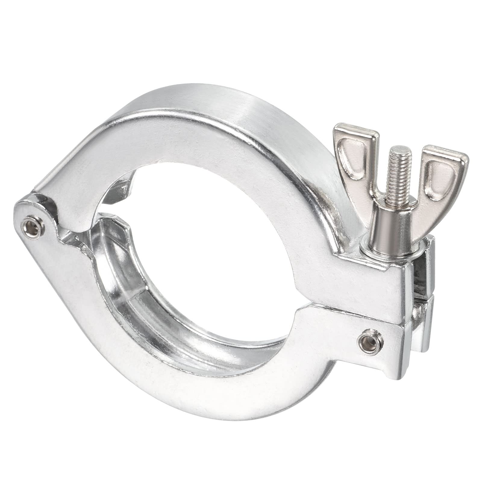 PATIKIL KF-40 Vacuum Clamp, 1 Pack Aluminium Alloy Durable Single Pin Hose Clamp with Wing Nut for Ferrule, Silver