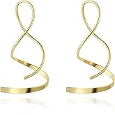 Cuzmly Dangle Earrings for Women, 14k Gold Plated Dangle Dangly Earrings Trendy Drop Earring Cute Gold Long Simple Cubic Zirconia Earrings Hypoallergenic Jewelry for Women