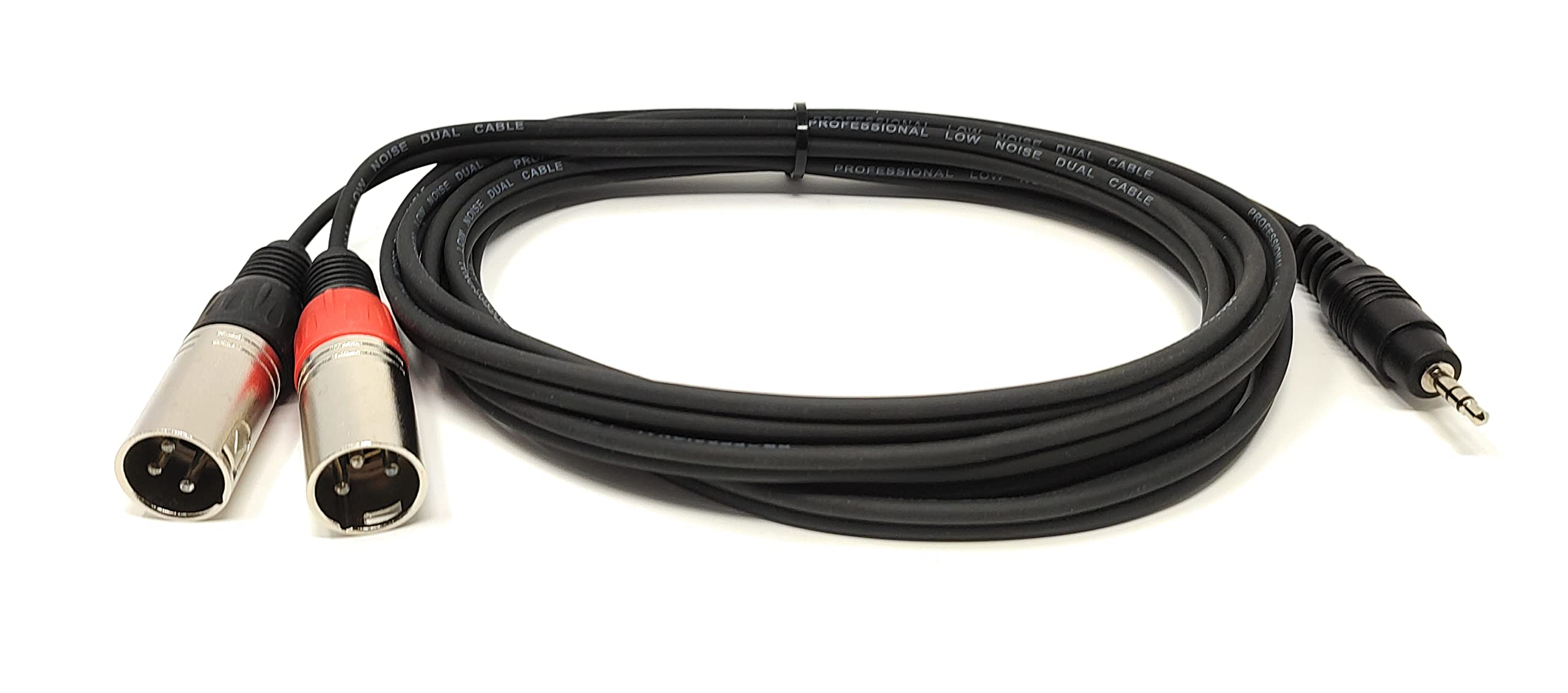 Maincore 3m 3.5mm Mini Jack Plug to 2 x XLR 3-Pin Male Cable – Stereo to Dual XLR Y-Splitter Lead for Mixer, Microphone, Amplifier, Speaker & Studio Equipment (3m)