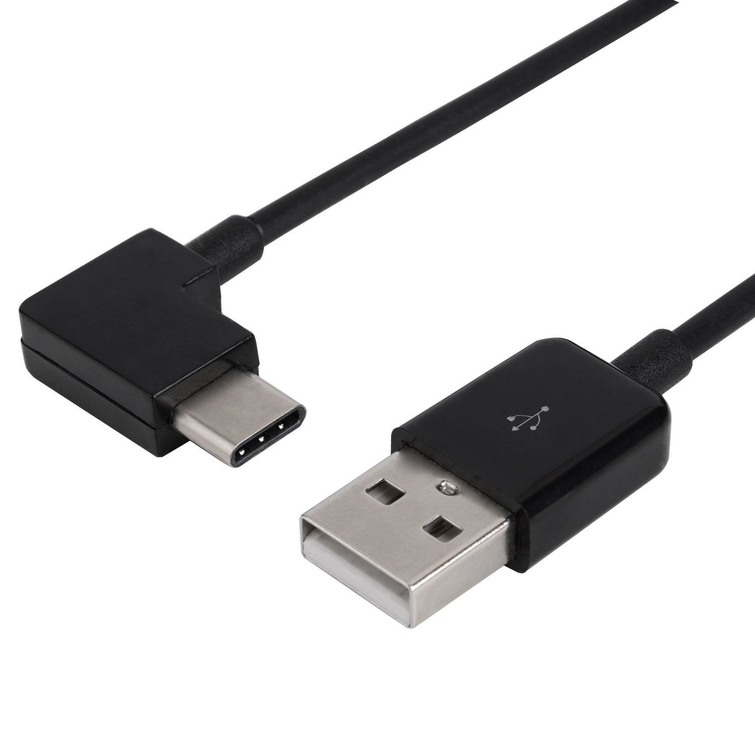 Cablecc 20cm Right Angled Type C USB-C to USB 2.0 Cable 90 Degree Connector for Tablet & Mobile Phone