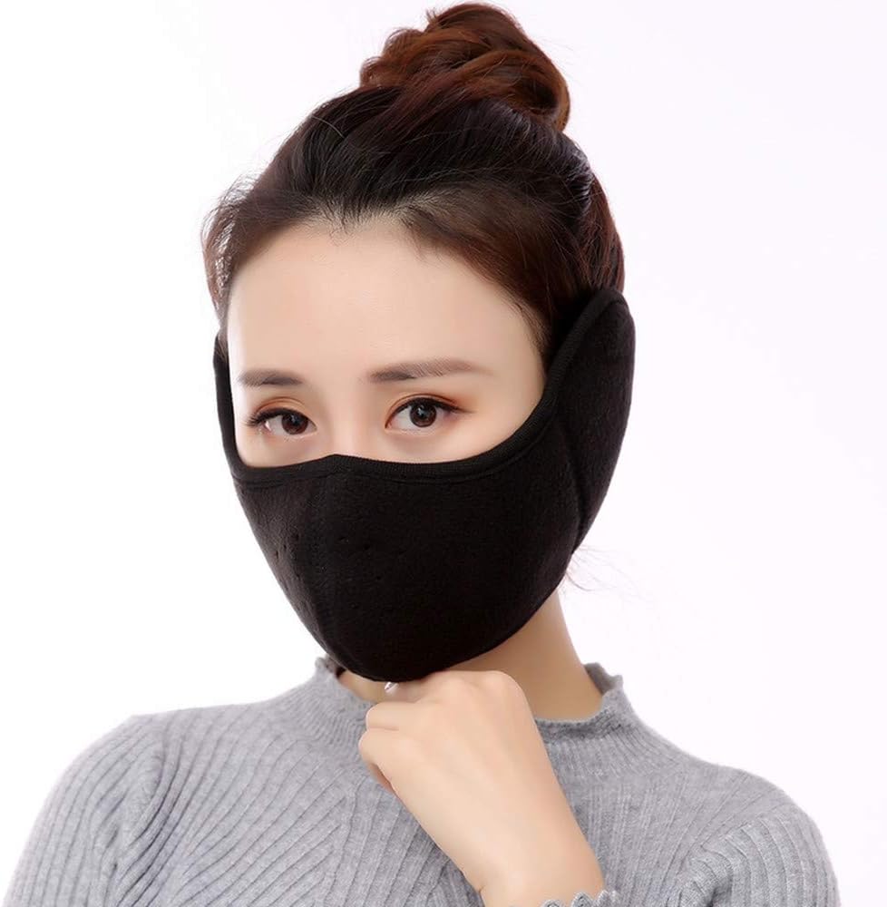 Aniso Winter Face Mask for Men Women Fleece Half Face Windproof Face Mask with Earflap for Outdoor Sport, Ear & Face Warmer for Running, Cycling, Motorcycling,Ski