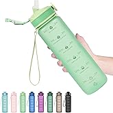 Hyeta 32oz Water Bottles with Straw - Stay Motivated and Hydrated with Convenient Times to Drink Markings, Durable, Leak-proof