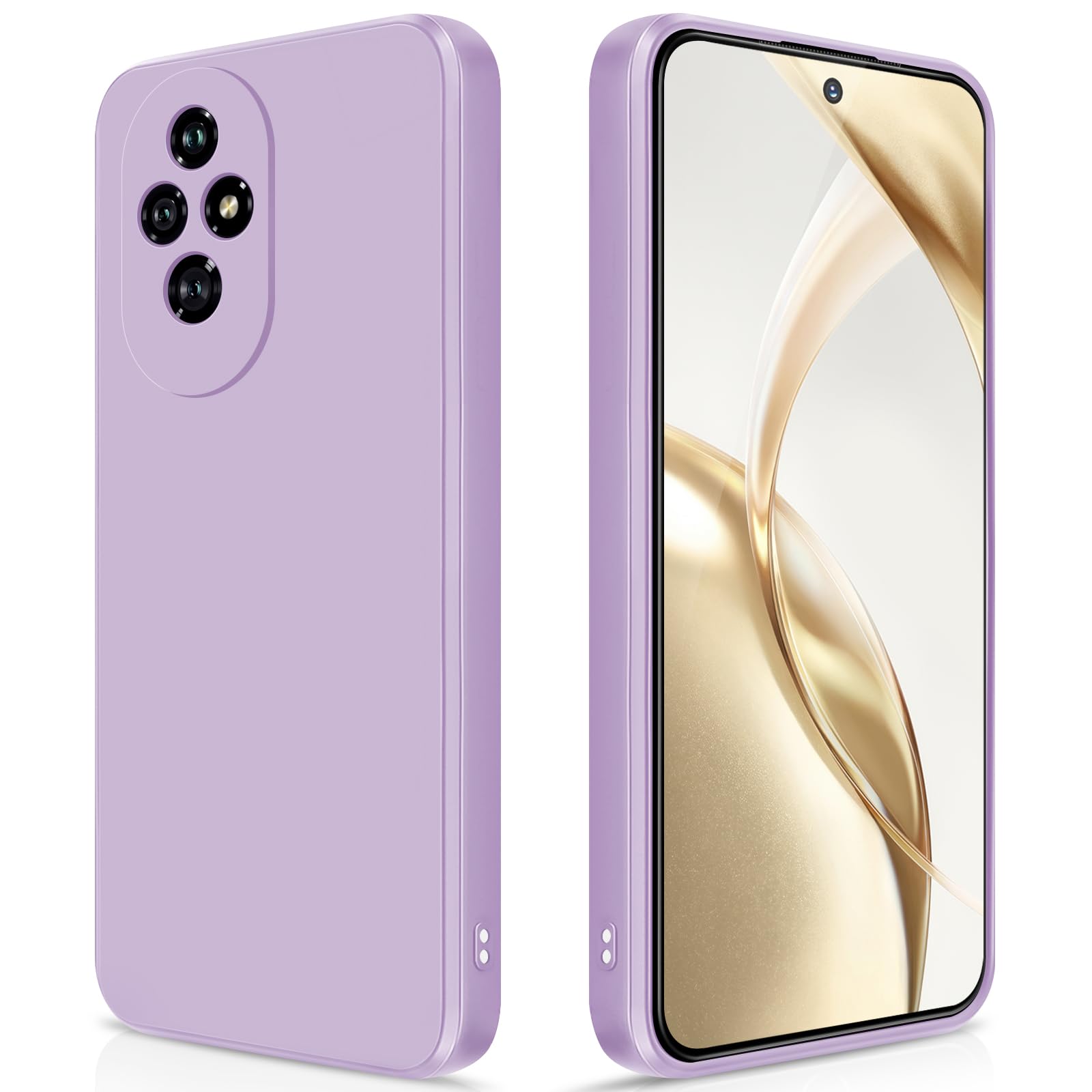 GiiYoon Case Compatible with Honor 200, Silky-Soft Touch Full-Body Protective Phone Silicone Case, Shockproof Cover with Microfiber Lining, Purple