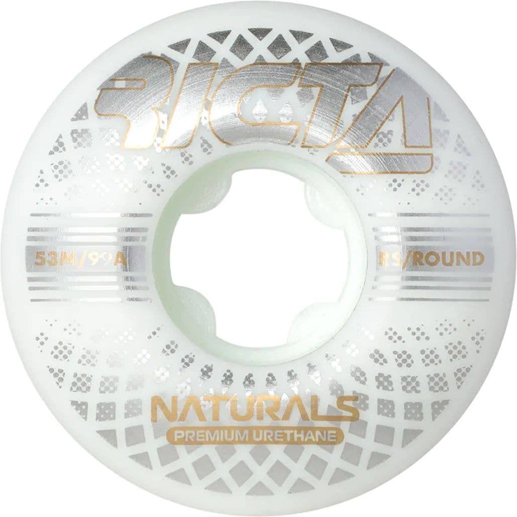 Ricta Reflective Naturals Round 99a Skateboard Wheels - White 53mm