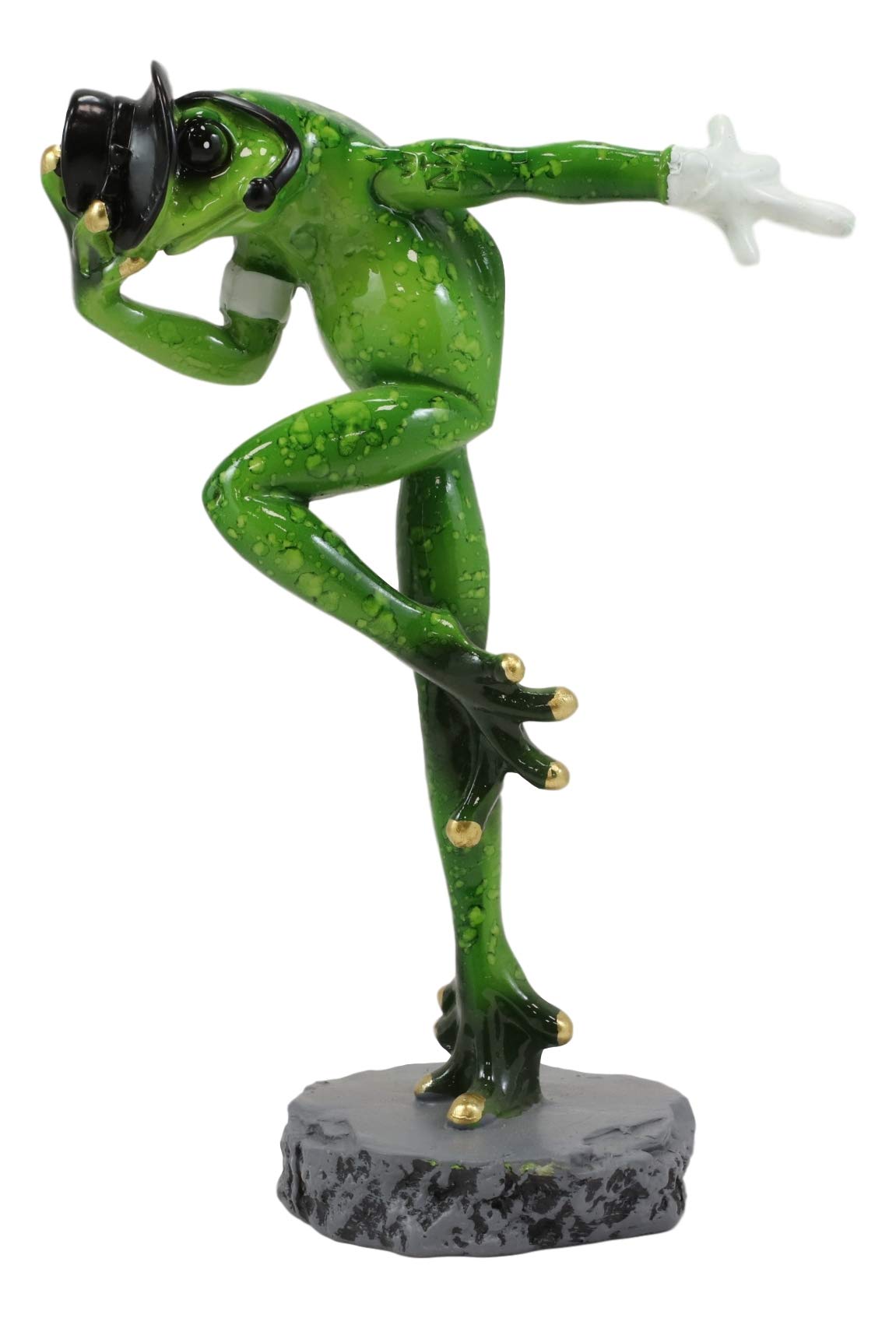 Ebros Froggie Jean Moonwalk Toad Frog Pop Star Dancer Statue Famous Michael Personification Amphibian Toads Frogs Pond Swamp Rainforest Animal Decorative Sculpture